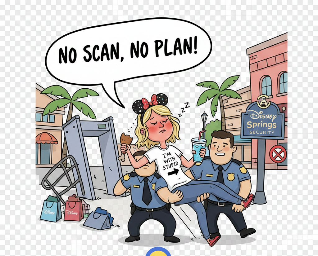 Disney Springs Guest Bypasses Security, Resists Removal .... Despite Being Trespassed the Day Before.  Deputies say she appeared drunk at 10:48 AM.