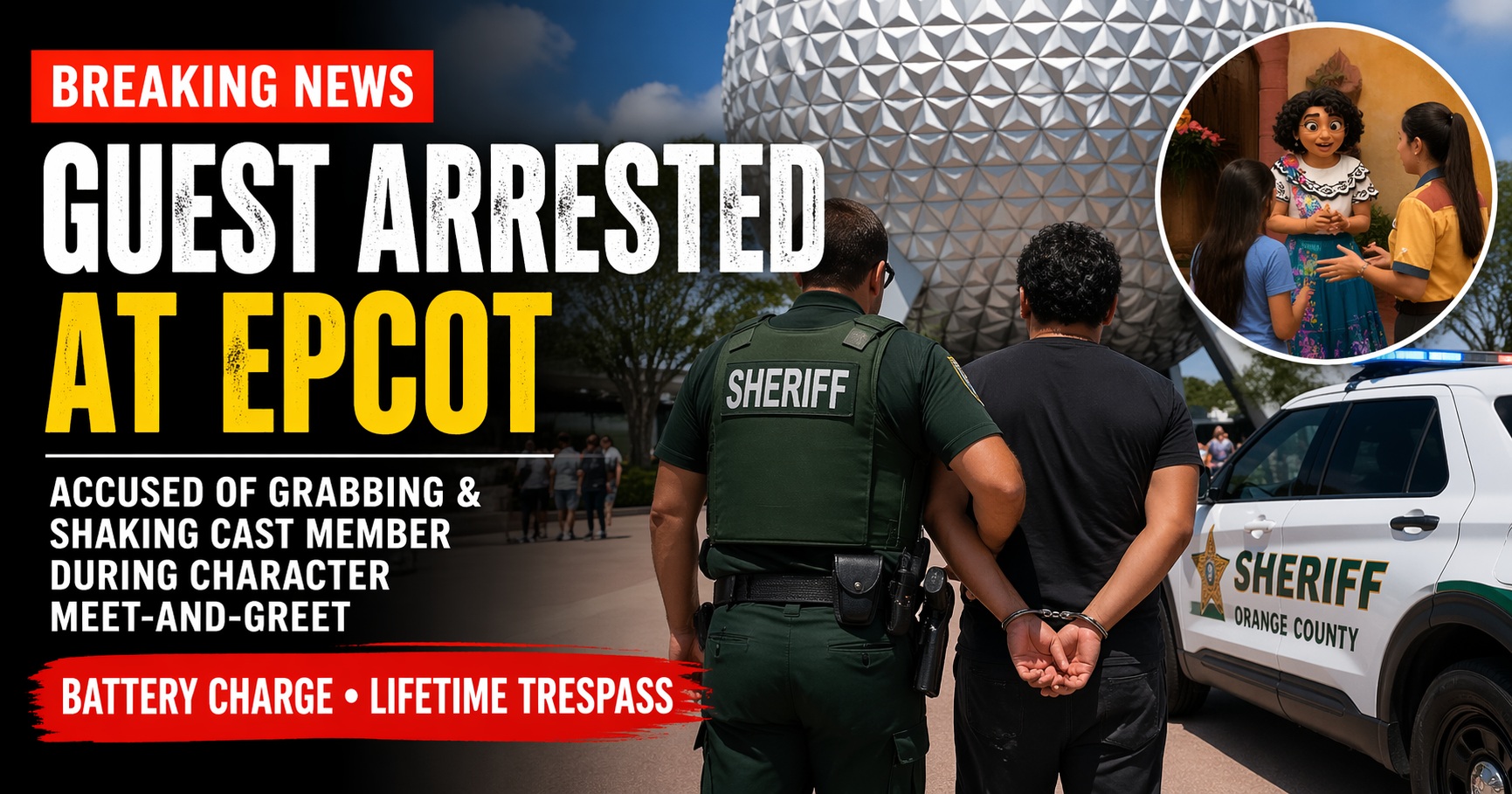 Alleged Battery on Cast Member at EPCOT Character Meet-and-Greet, Resulted in Arrest