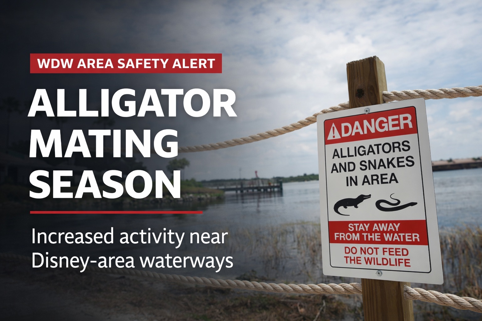 Alligator Activity Increasing Around Disney-Area Waterways as Mating Season Begins