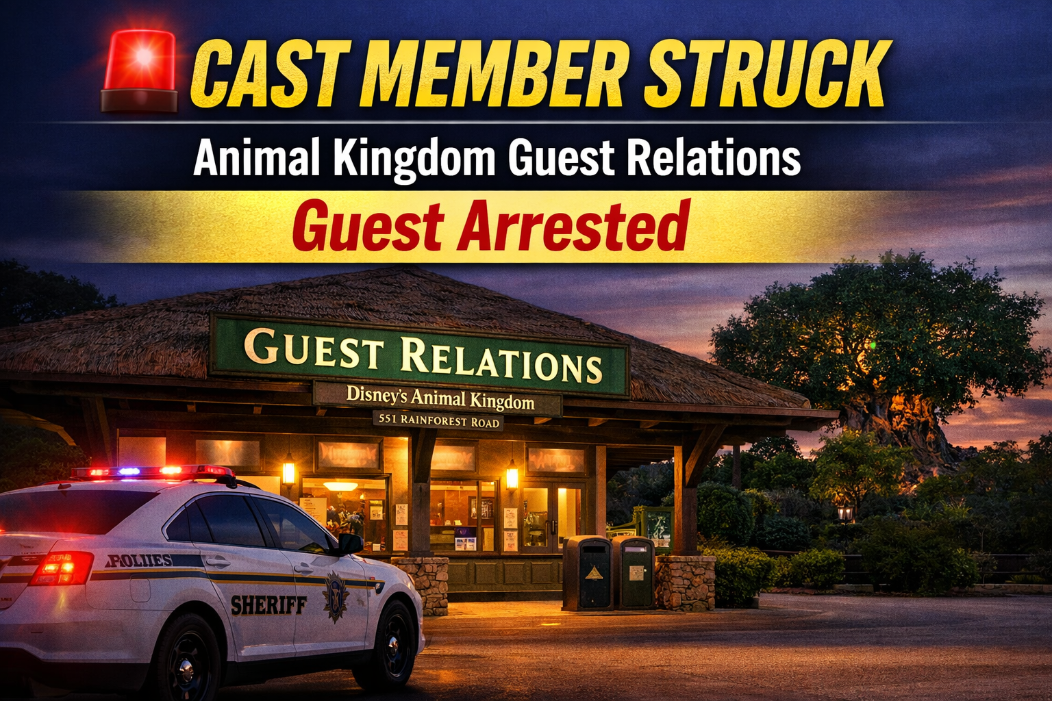 Guest Punches Cast Member, Damages Property, Calls 911 at Animal Kingdom