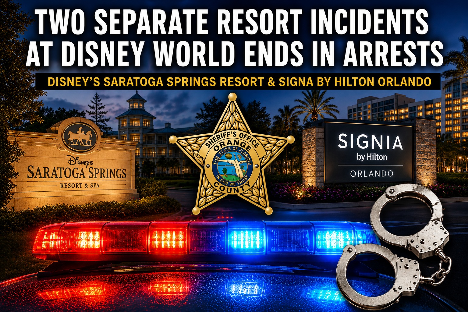 Two Separate Resort Incidents Lead to Arrests At Walt Disney World