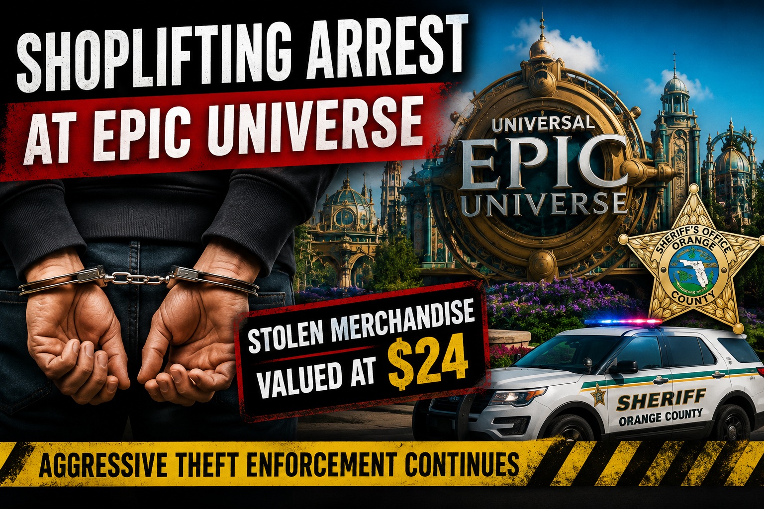 Universal’s EPIC Universe Continues Aggressive Shoplifting Enforcement as $24 Theft Leads to Arrest